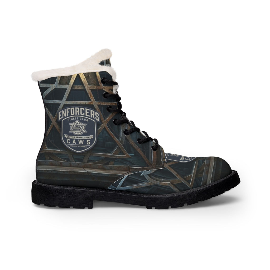Enforcers CAWS Men's Fur-Lined Leather Boots — 'Enforcers' Rugged Winter Work Boots