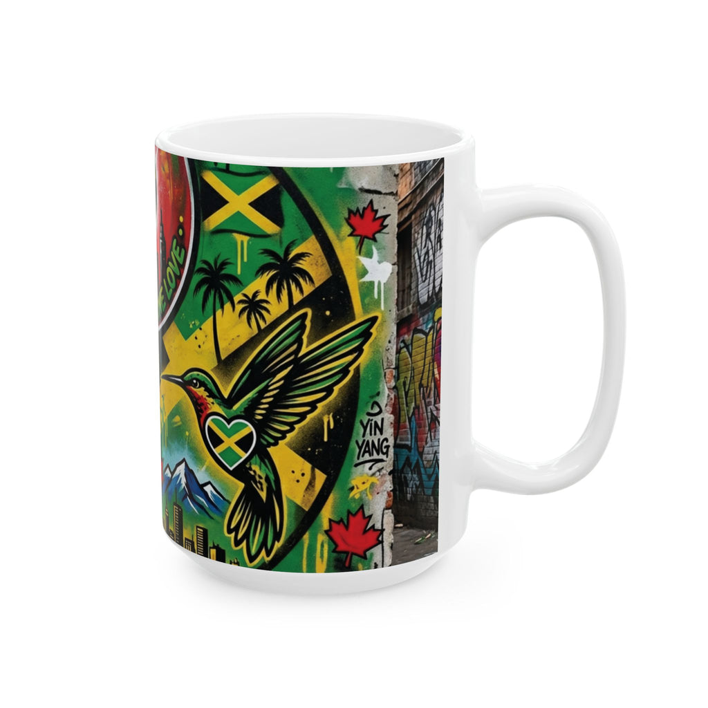 Ying Yang Jamican Canadian Love  - Keep Teaching & Walking The Red Road - Ceramic Mug, (11oz, 15oz)