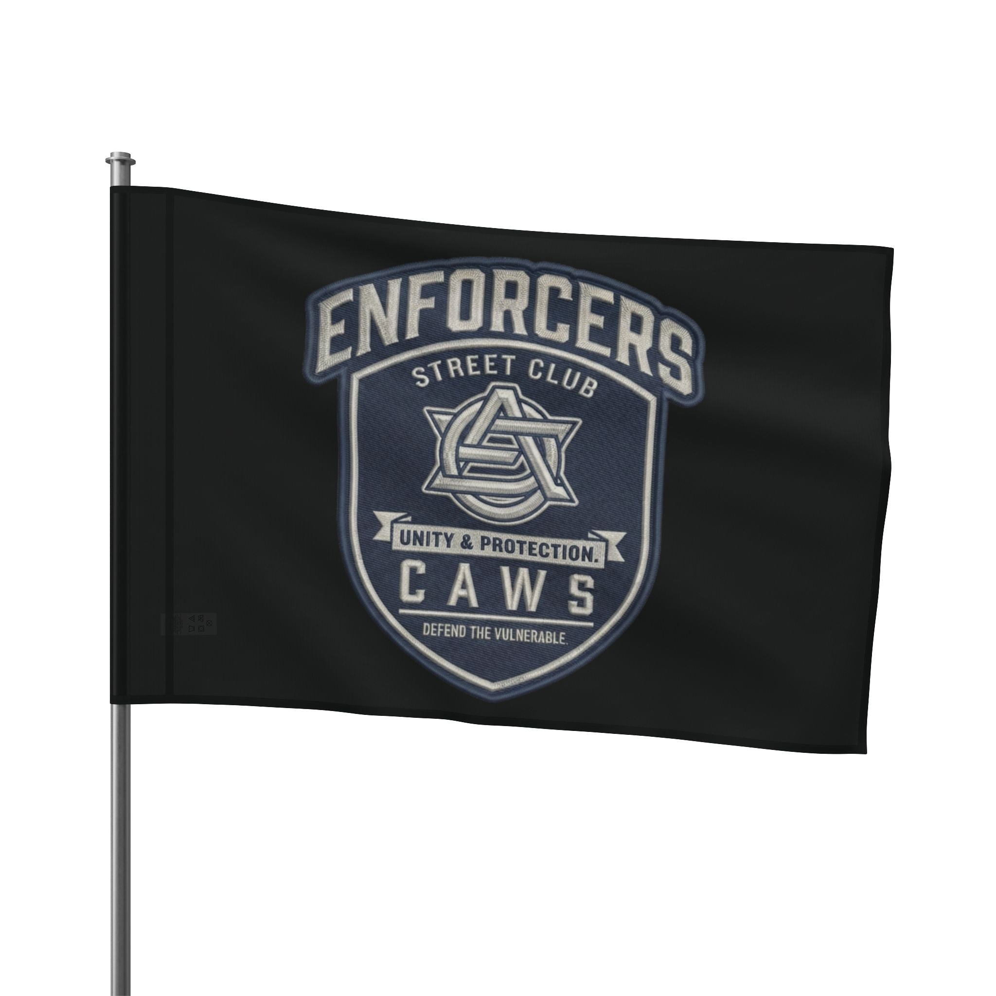 CAWS - Enforcers Street Club Flag – Unity & Protection CAWS Emblem