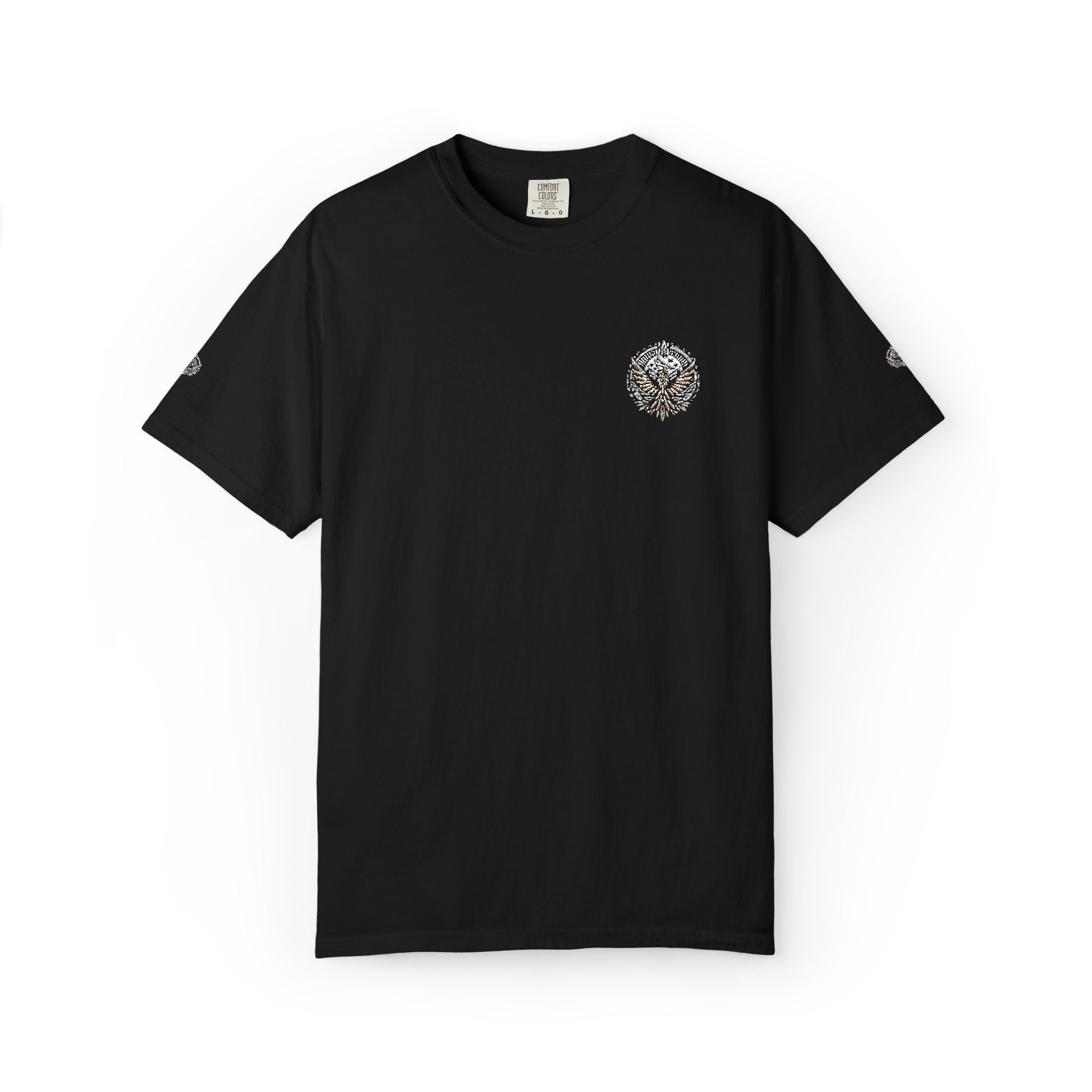 Black Tee — Small Pheonix Chest Print -Ember Spirit Apparel
