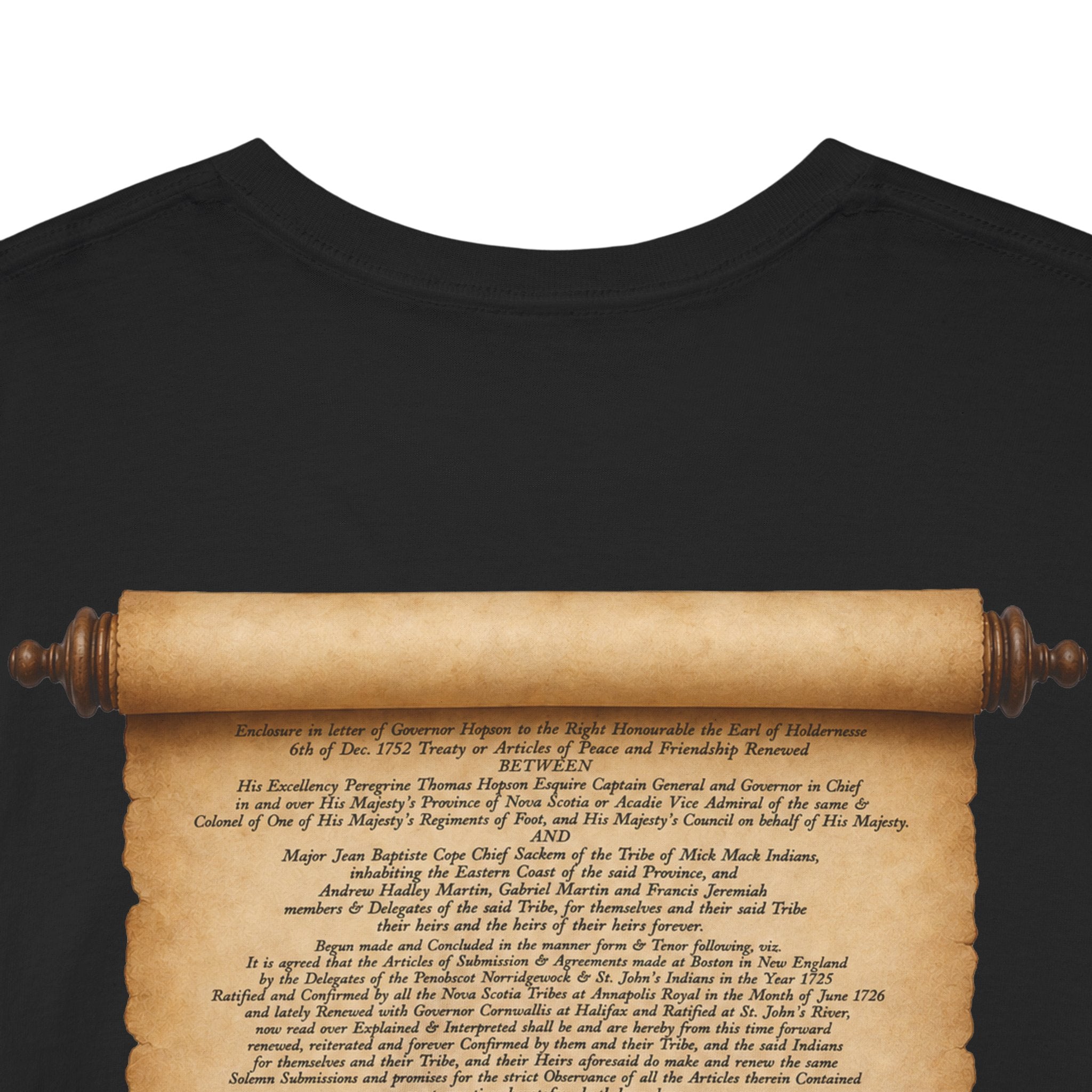 Peace and Friendship Treaty Tee — 1752 Hopson & Cope Historical Document Shirt
