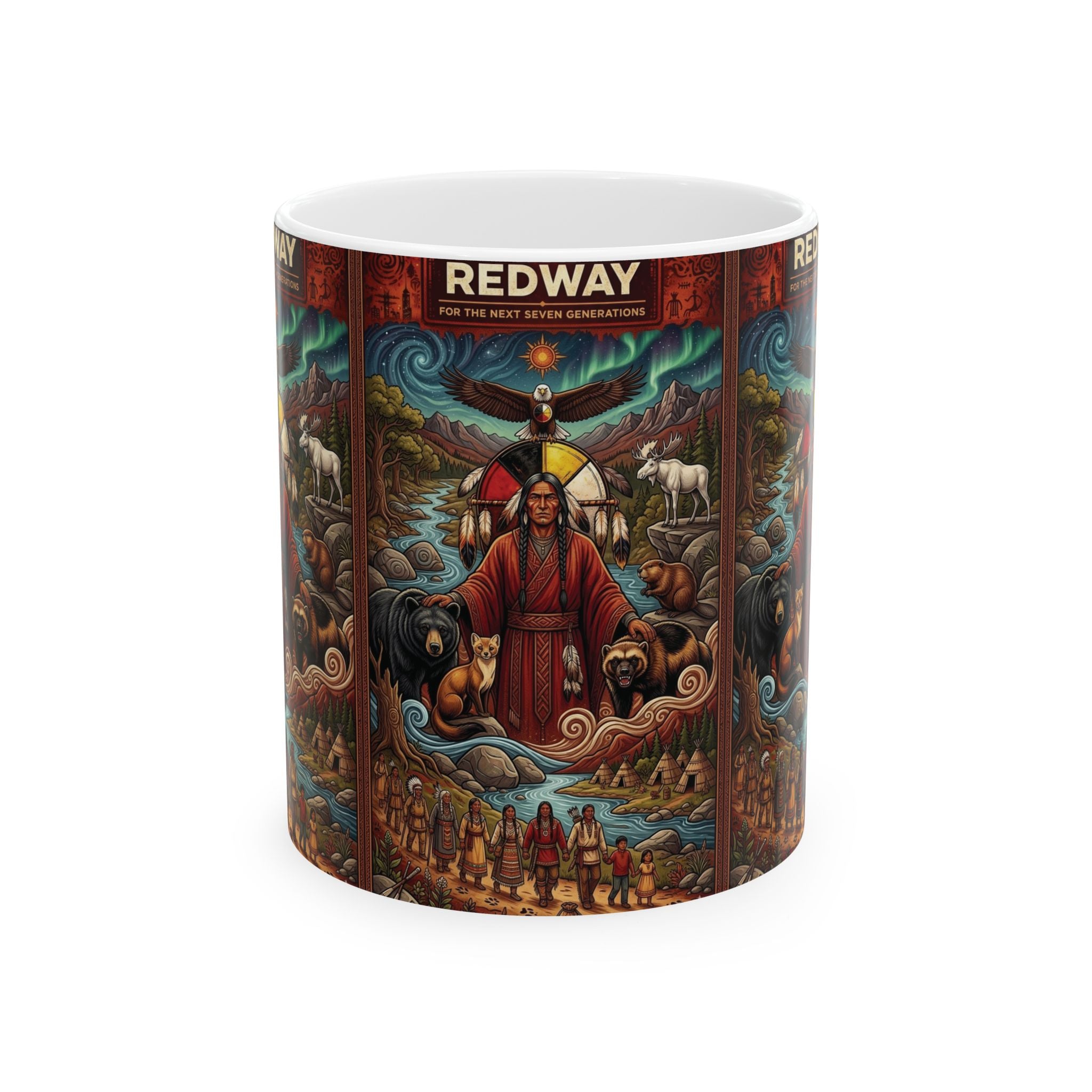 Redway  - Keep Teaching & Walking The Red Road - Ceramic Mug, (11oz, 15oz)