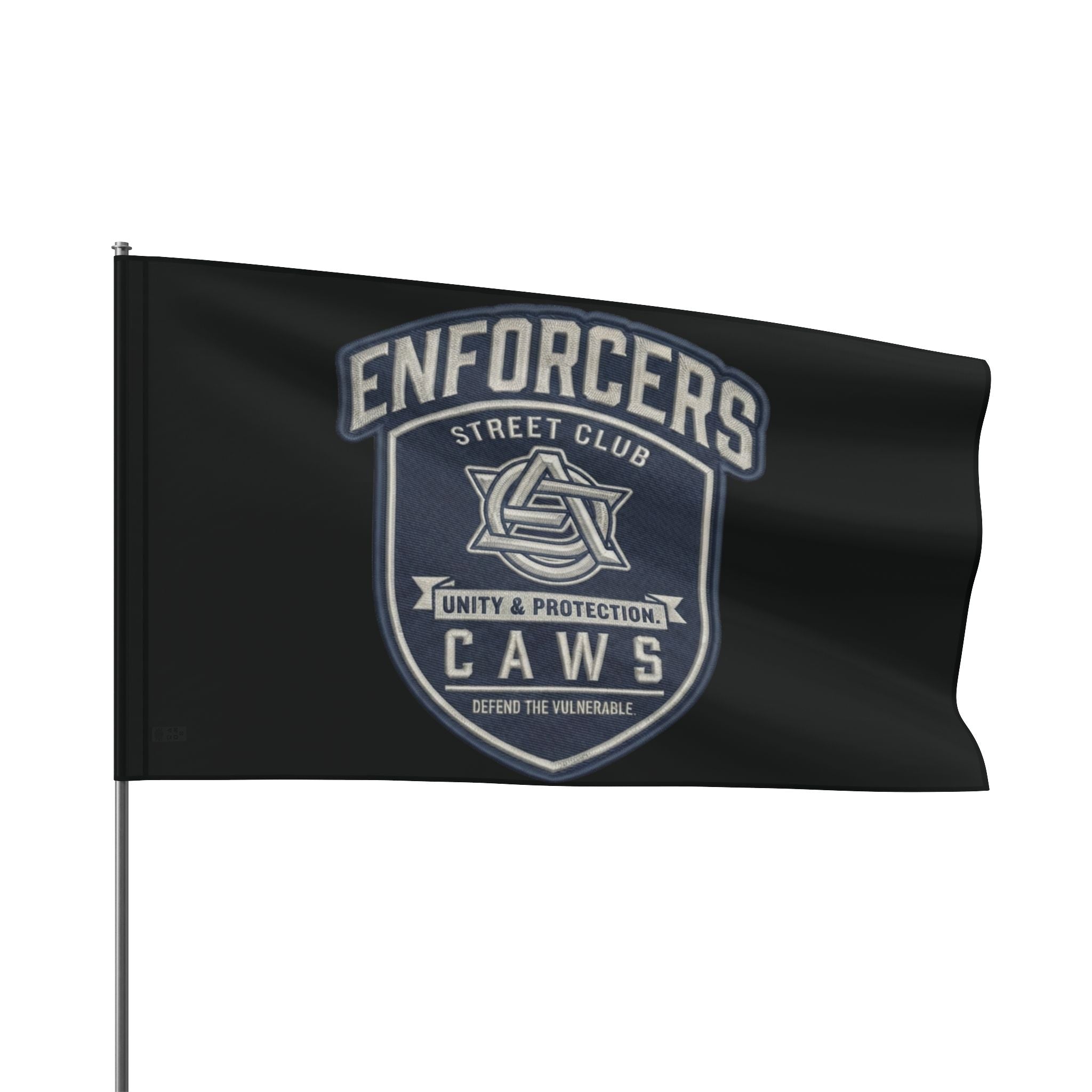 CAWS - Enforcers Street Club Flag – Unity & Protection CAWS Emblem