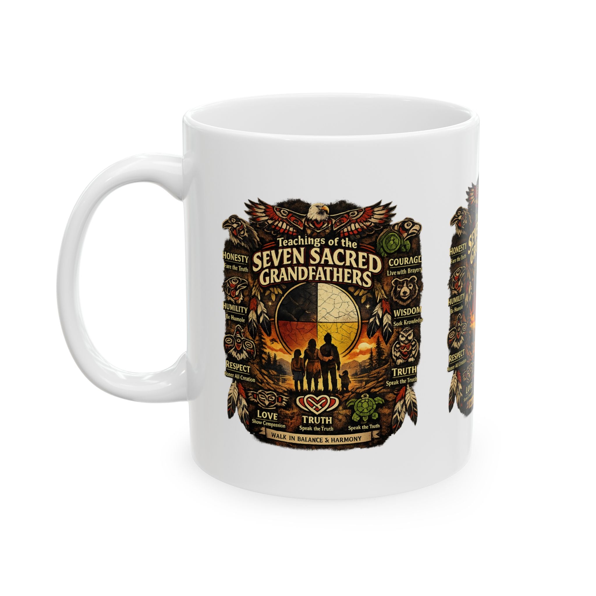 The Seven Sacred Generations Ceramic Mug, (11oz, 15oz)The Seven Sacred Generations Ceramic MugEmber Spirit Apparel