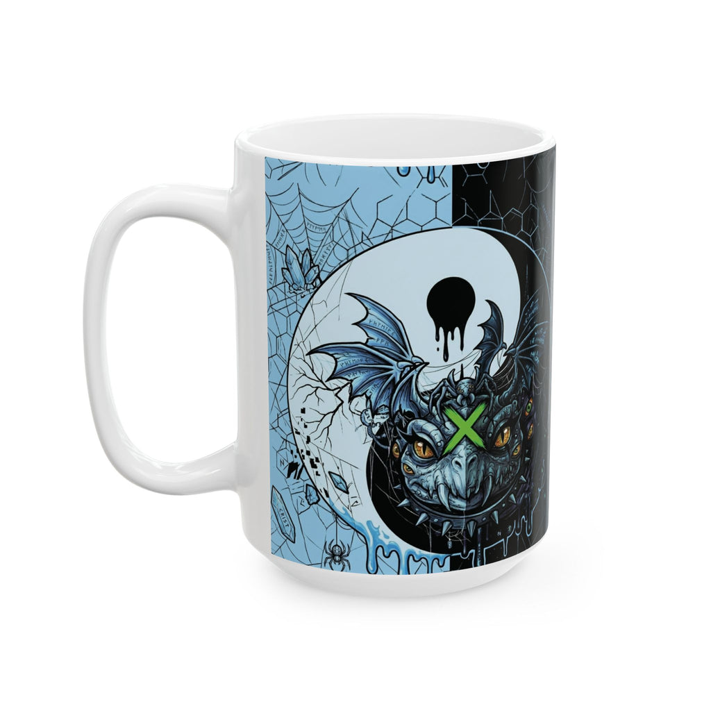 Ying Yang Icey Blue   - Keep Teaching & Walking The Red Road - Ceramic Mug, (11oz, 15oz)