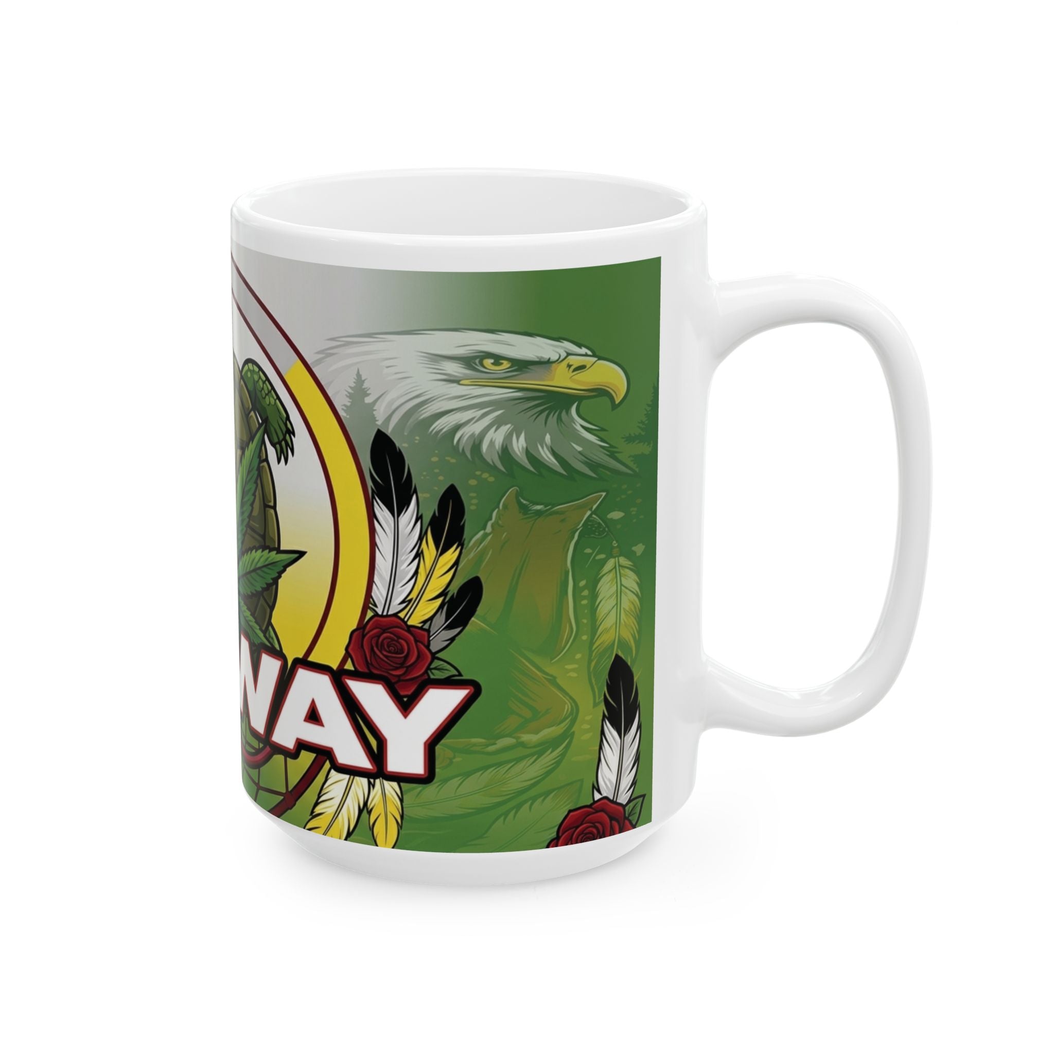 Redway Turtle & Leaf  - Ceramic Mug, (11oz, 15oz)