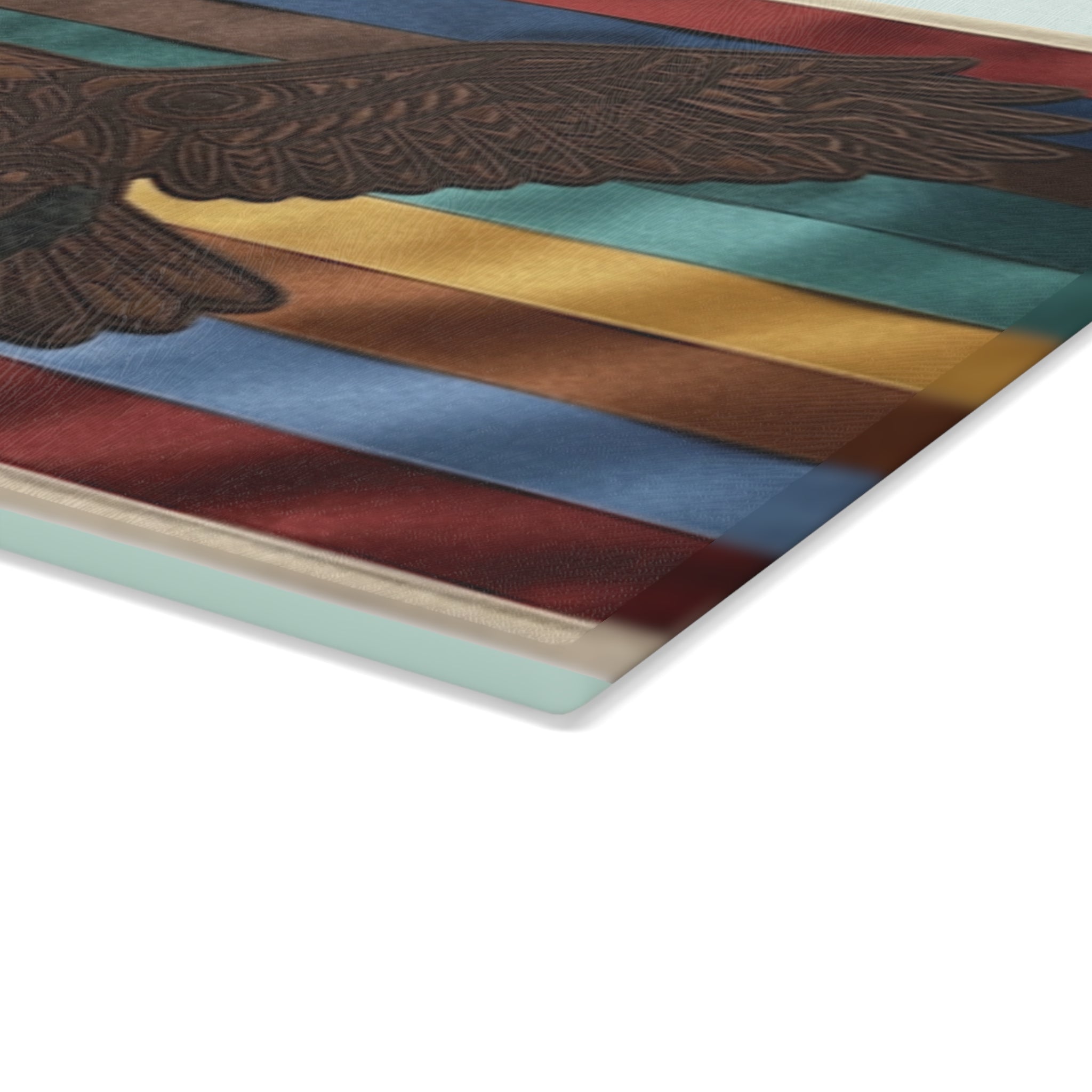Eagle Traditional Ribbon Design Glass Cutting BoardEmber Spirit Apparel