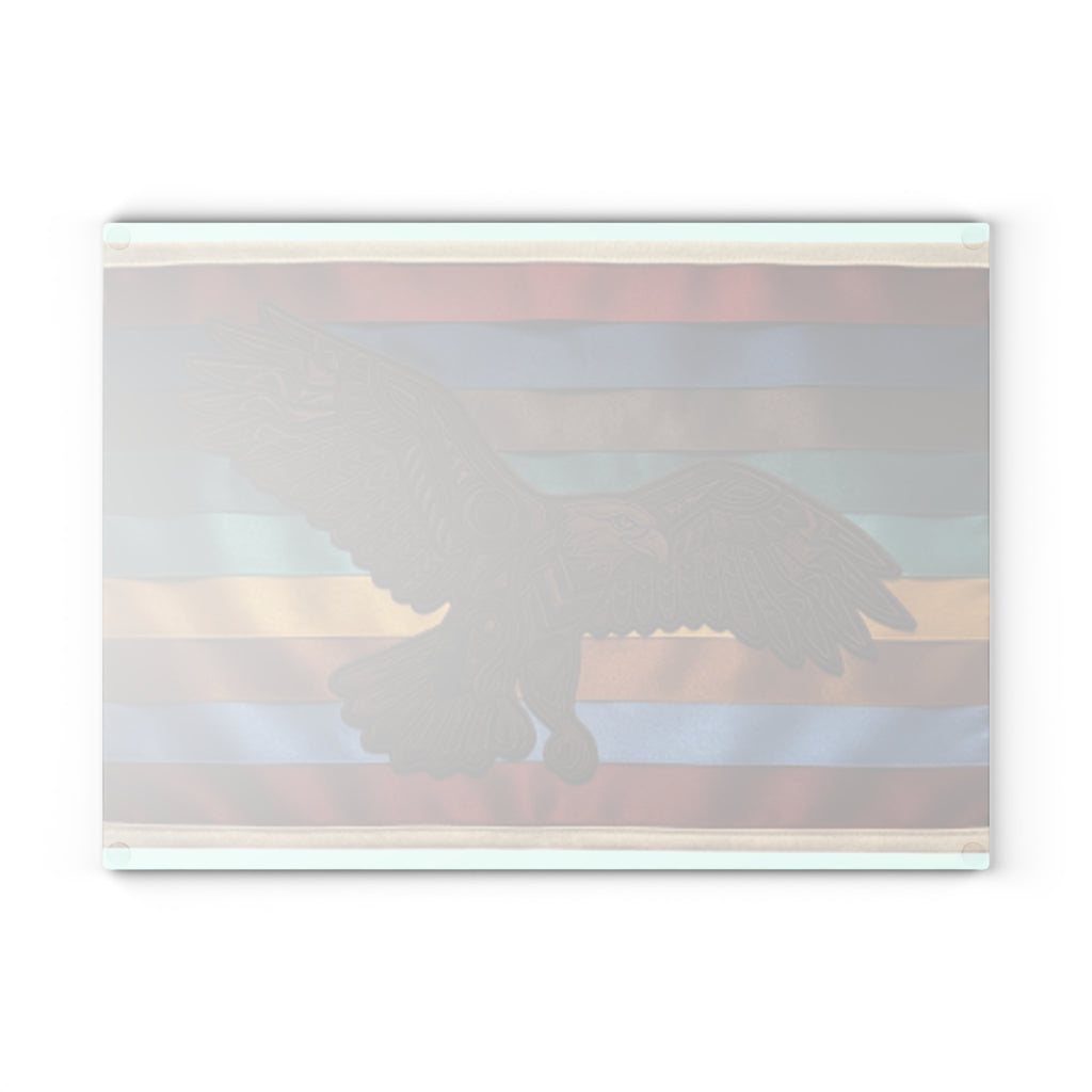 Eagle Traditional Ribbon Design Glass Cutting BoardEmber Spirit Apparel