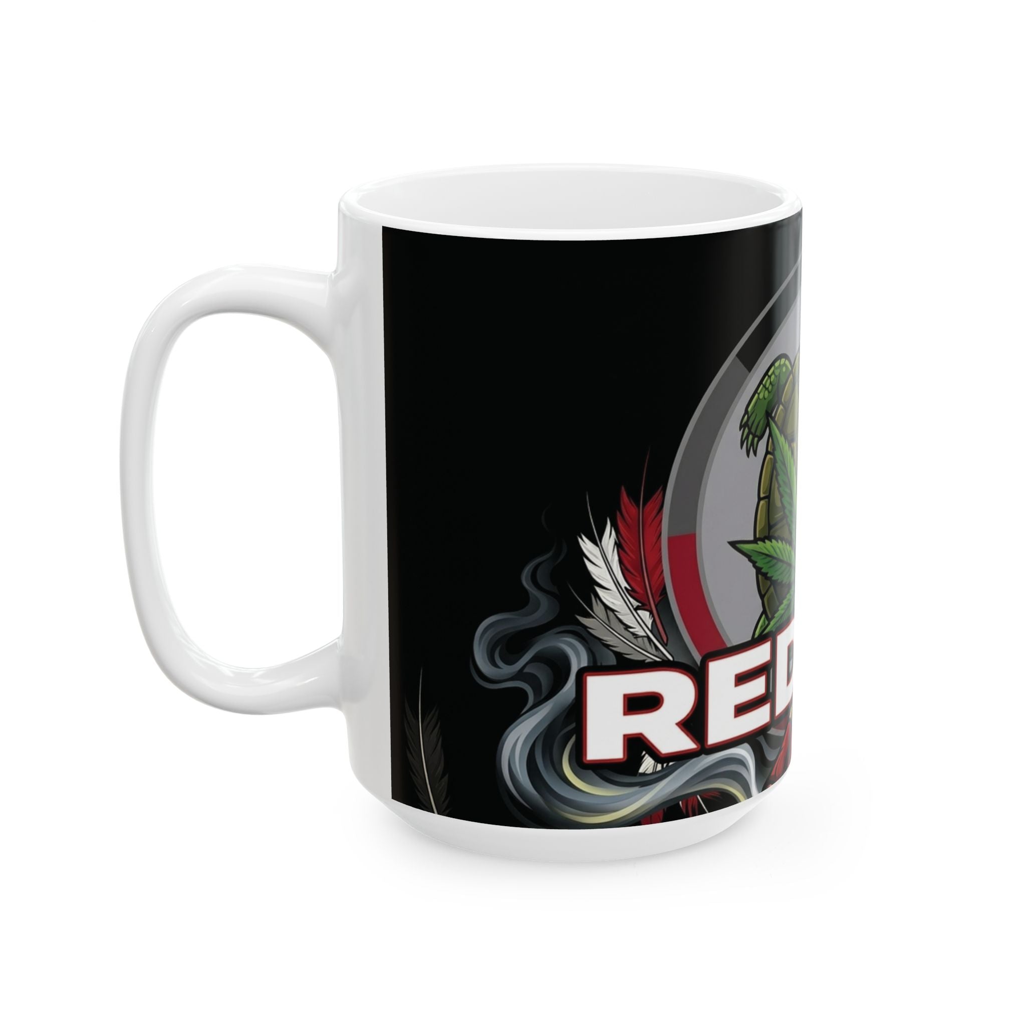 Redway Turtle Medicine Leaf  - Ceramic Mug, (11oz, 15oz)