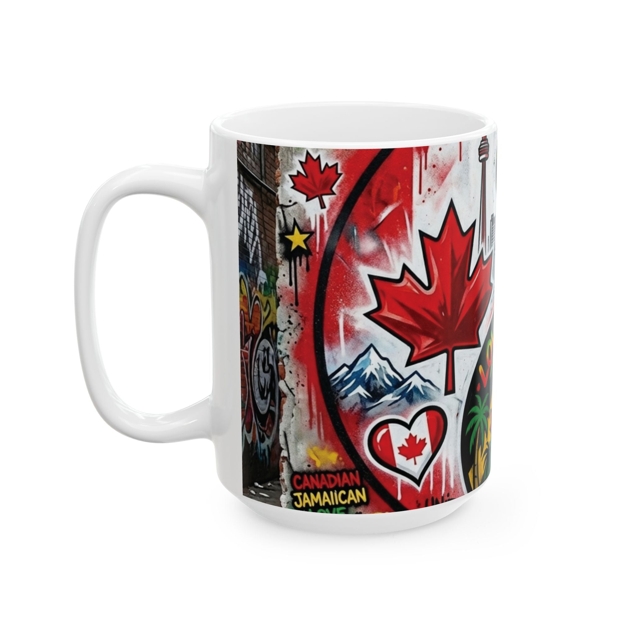 Ying Yang Jamican Canadian Love  - Keep Teaching & Walking The Red Road - Ceramic Mug, (11oz, 15oz)