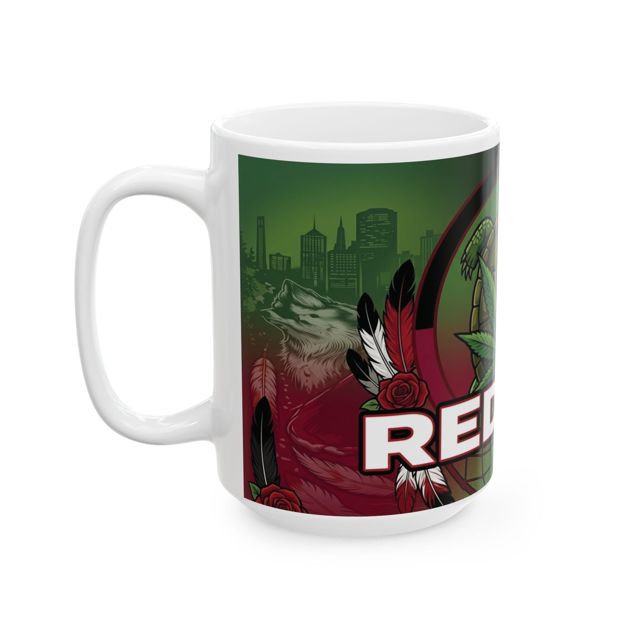 Redway Turtle & Leaf  - Ceramic Mug, (11oz, 15oz)