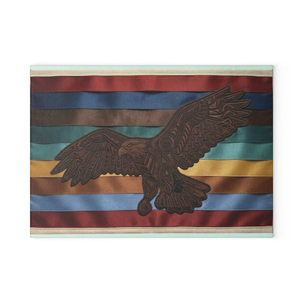 Eagle Traditional Ribbon Design Glass Cutting BoardEmber Spirit Apparel