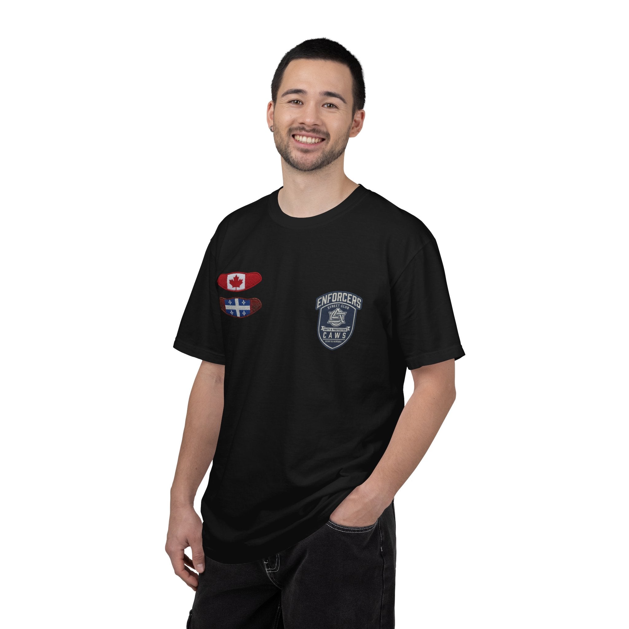 Quebec Captain Support - Street Club Enforcers Tee — CAWS (Children Animals Women Seniors) Alberta