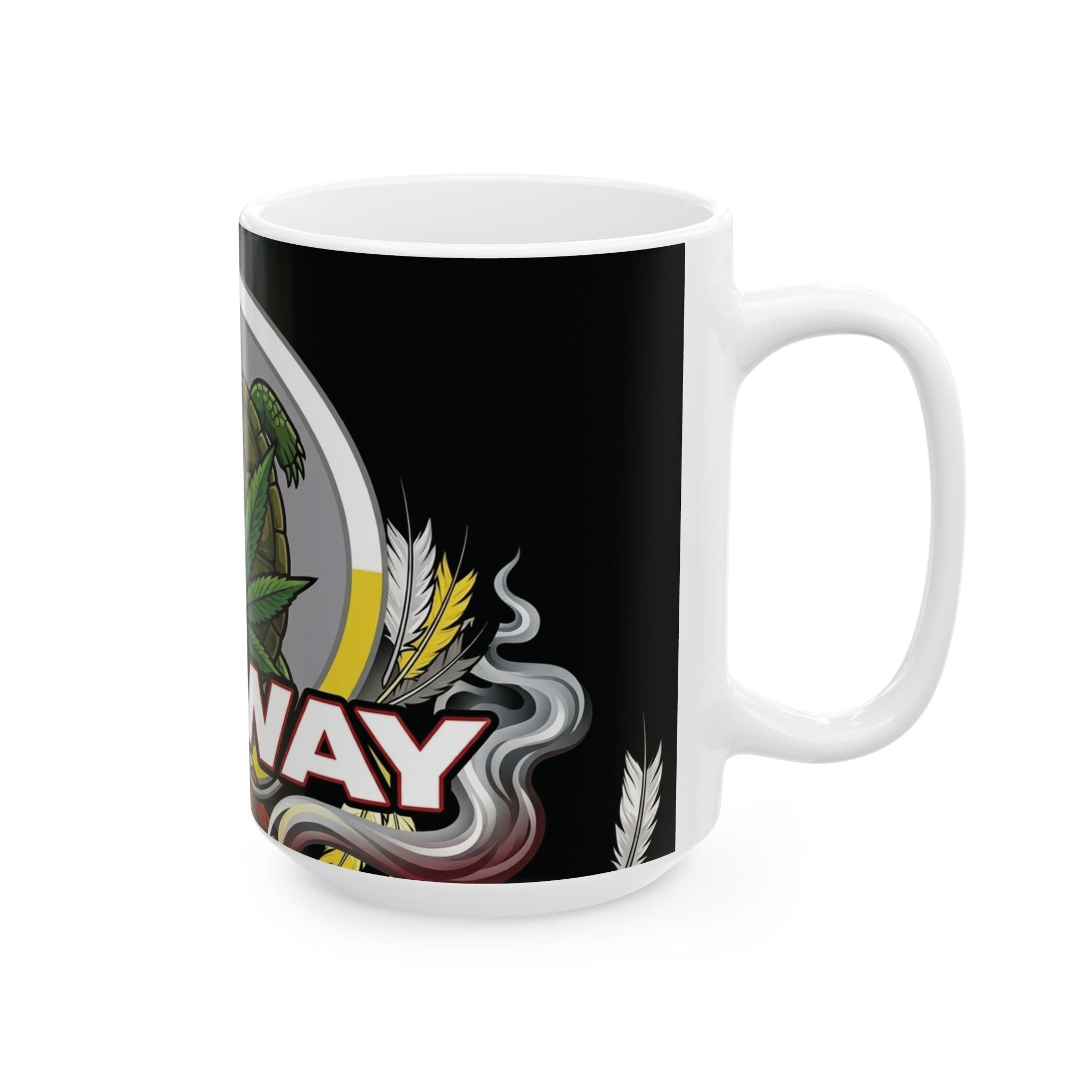 Redway Turtle Medicine Leaf  - Ceramic Mug, (11oz, 15oz)