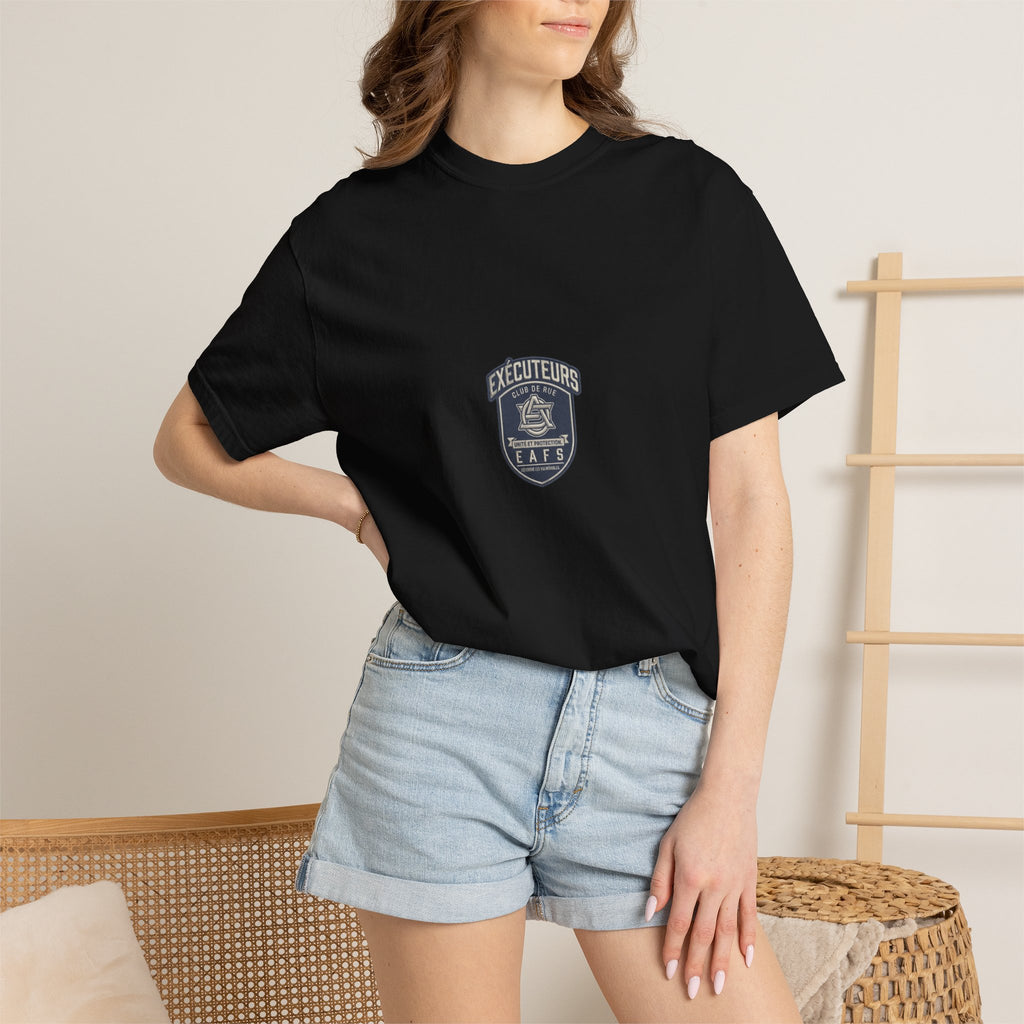 Support Tee Street Club Enforcers Tee — CAW (Children Animals Women) Protection Crest T-Shirt (French)