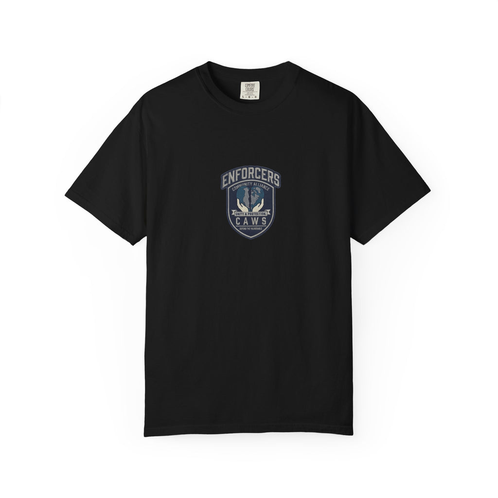 Support Tee Community Alliance CAWS Tee — CAW (Children Animals Women) Protection Crest T-Shirt