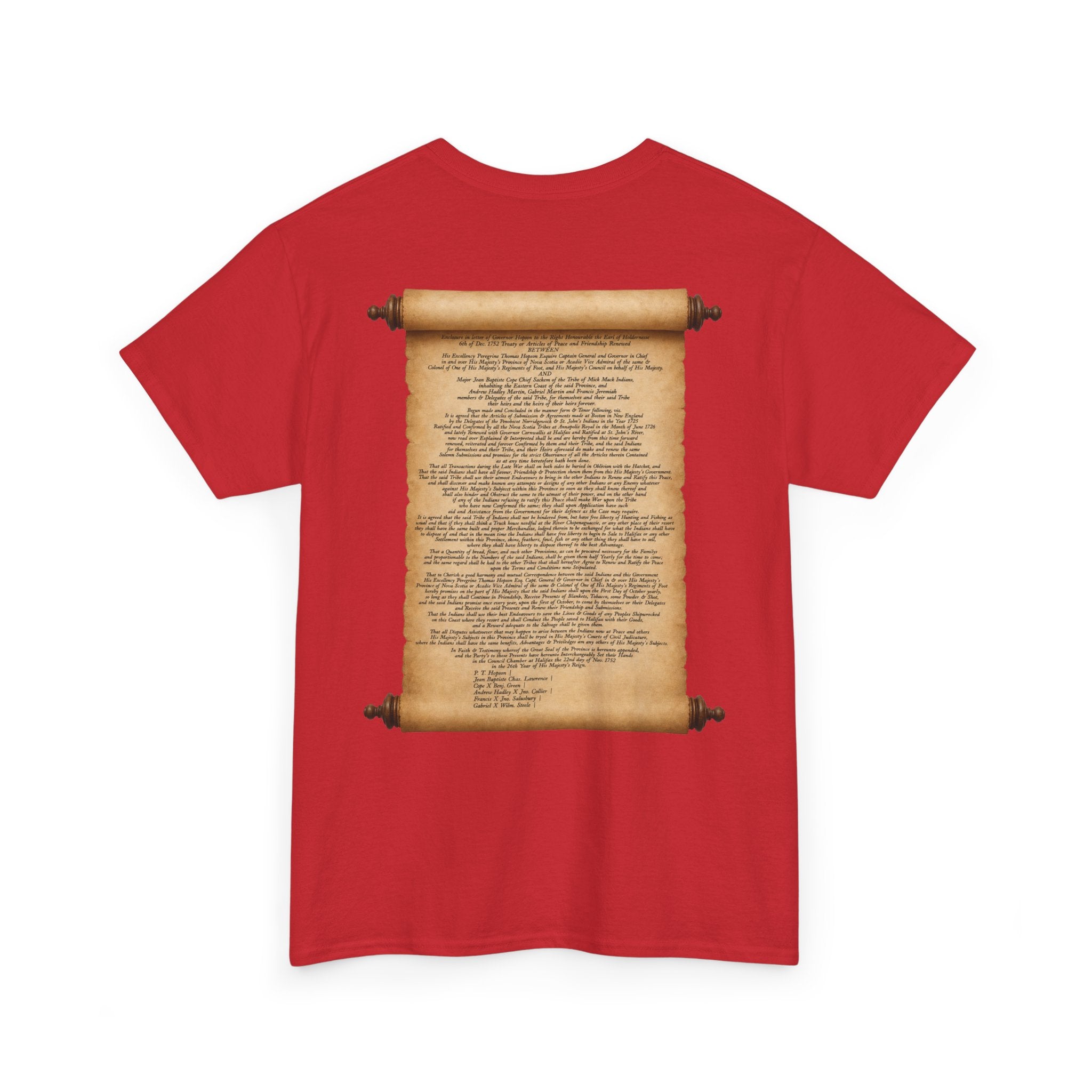 Peace and Friendship Treaty Tee — 1752 Hopson & Cope Historical Document Shirt