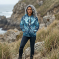 Water fairy hoodie front view – all-over print athletic hoodie by Ember Spirit Apparel