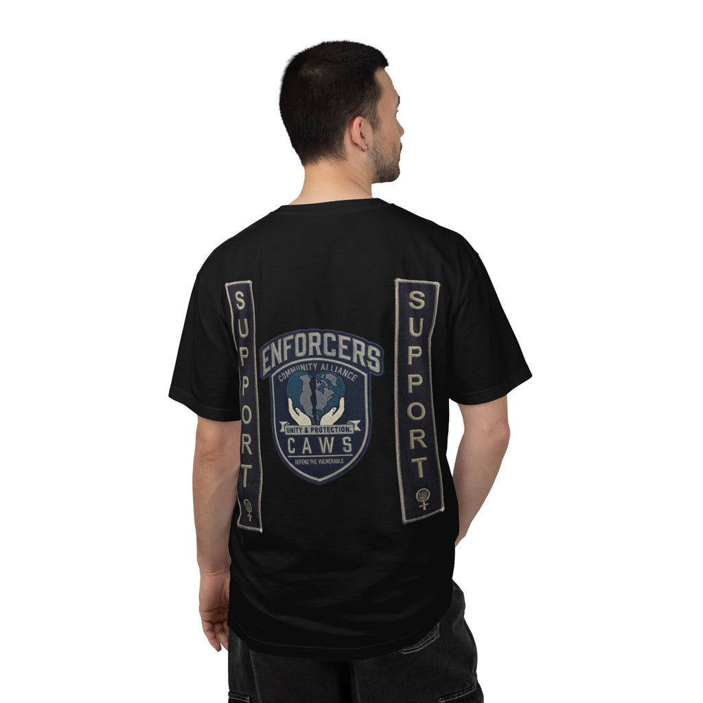 Support Tee Community Alliance CAWS Tee — CAW (Children Animals Women) Protection Crest T-Shirt