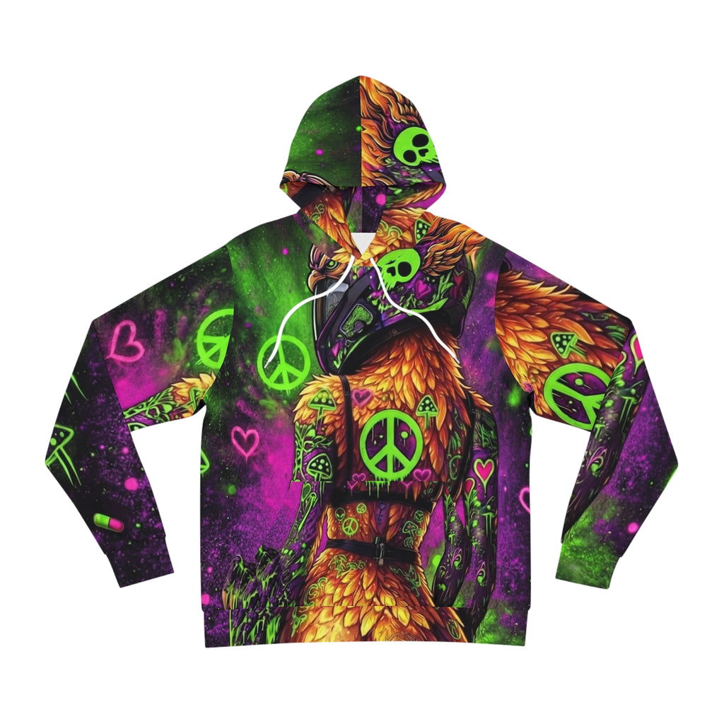 Neon Psychedelic Phoniex Hoodie — Ember Spirit Apparel Peace Skull Design