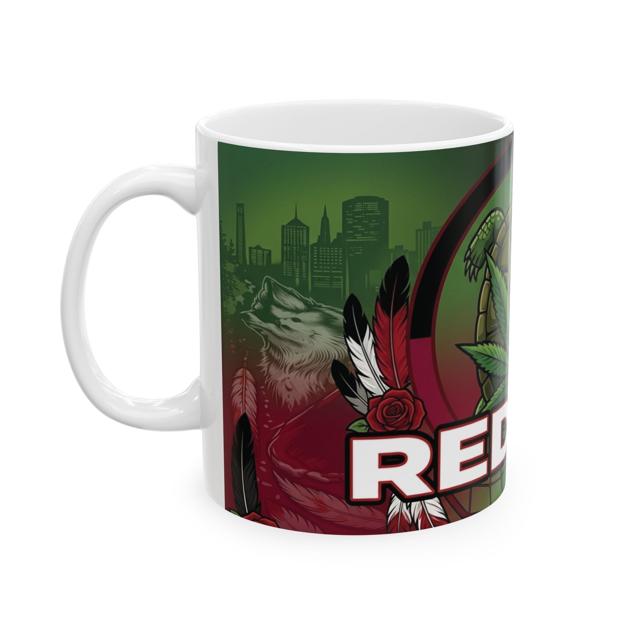Redway Turtle & Leaf  - Ceramic Mug, (11oz, 15oz)