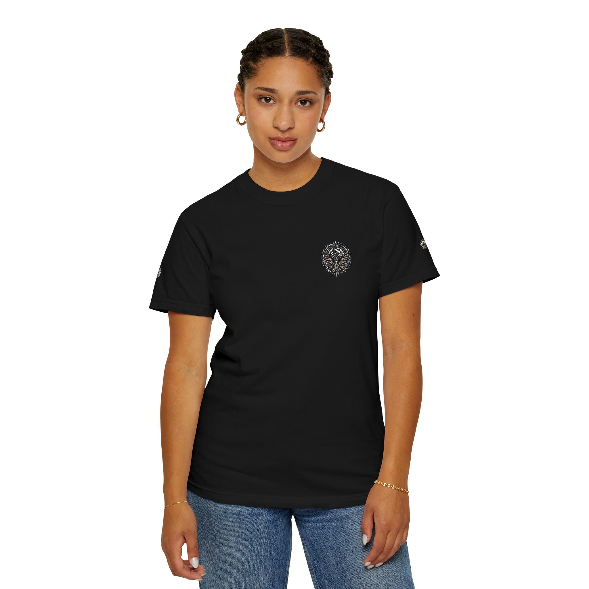 Black Tee — Small Pheonix Chest Print -Ember Spirit Apparel