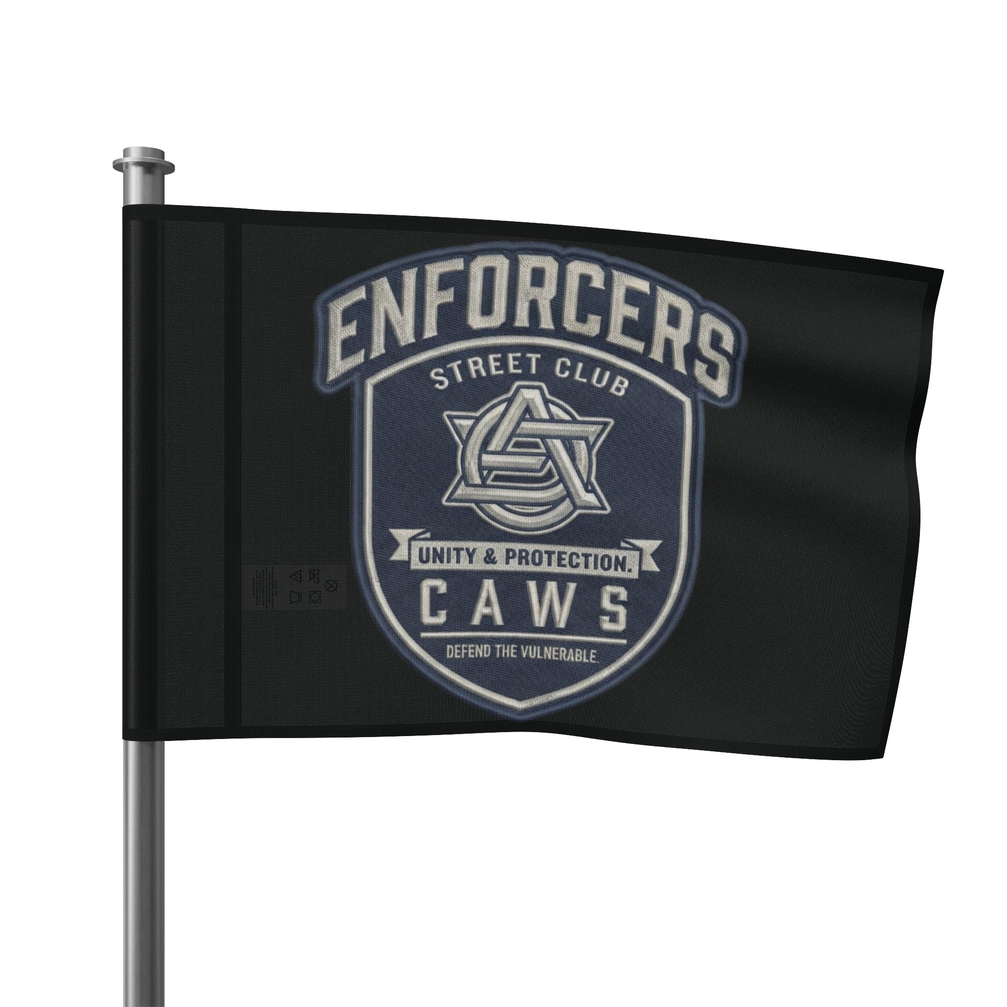 CAWS - Enforcers Street Club Flag – Unity & Protection CAWS Emblem