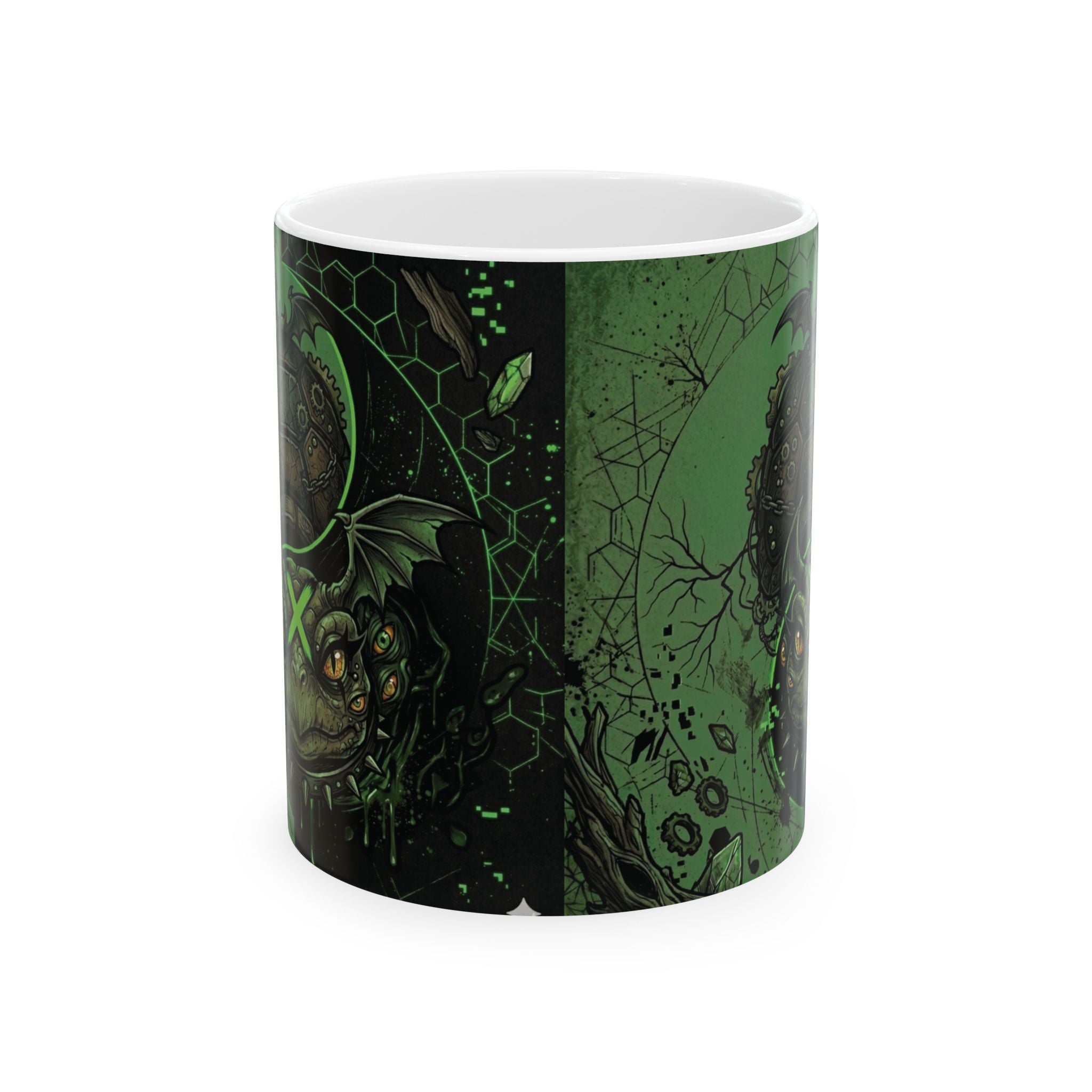 Ying Yang Green - Ceramic Mug, (11oz, 15oz)