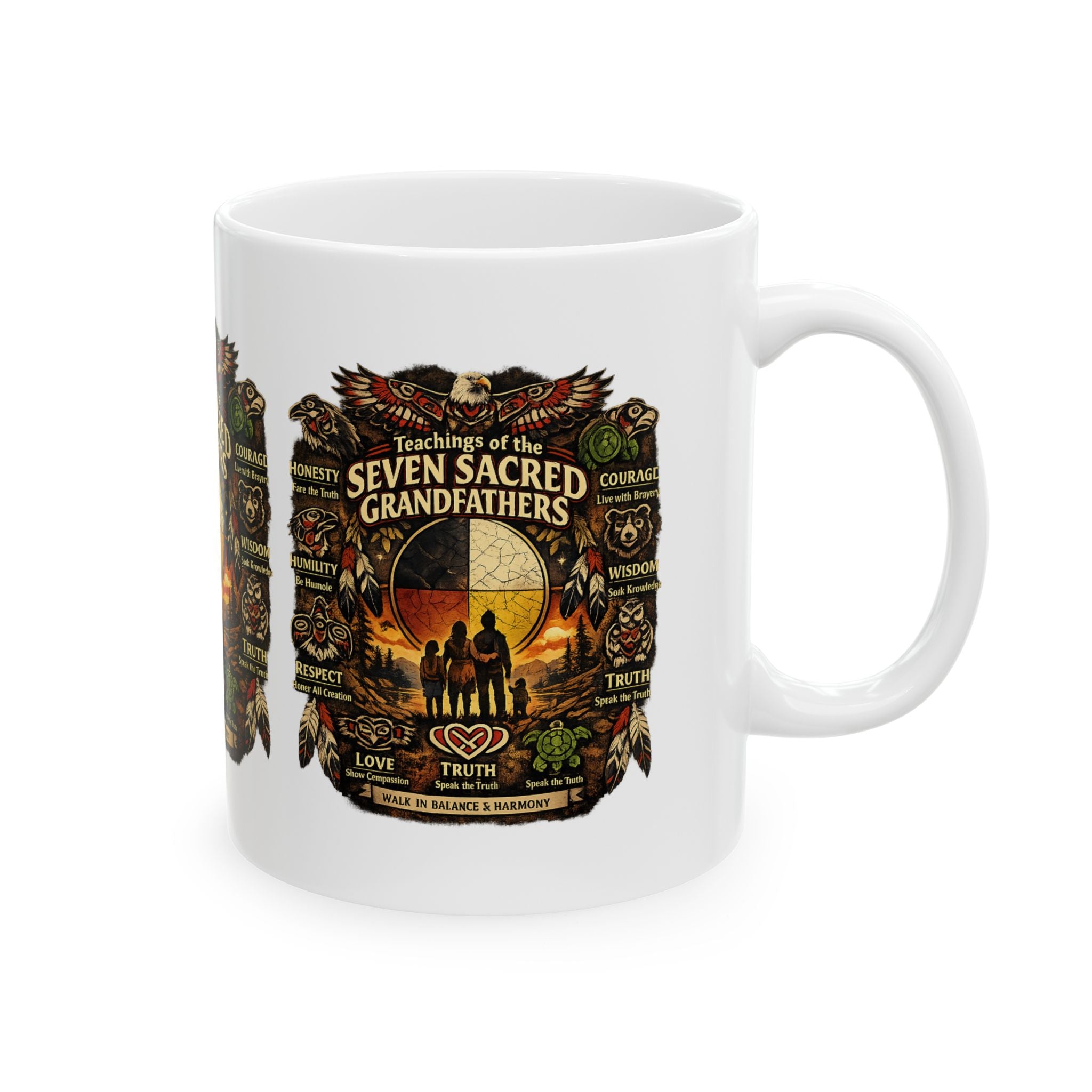 The Seven Sacred Generations Ceramic Mug, (11oz, 15oz)The Seven Sacred Generations Ceramic MugEmber Spirit Apparel