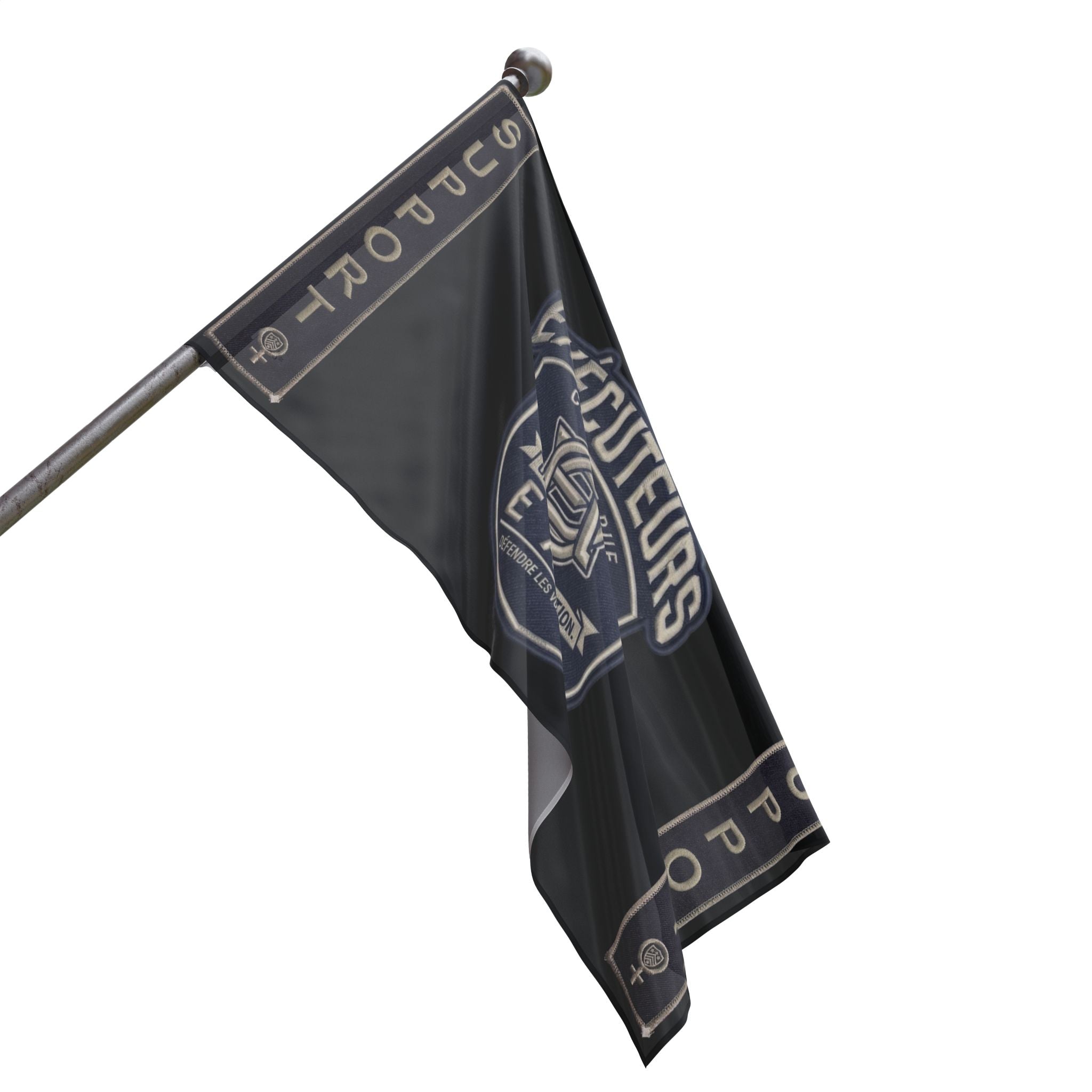 CAWS - Enforcers Street Club Flag – Unity & Protection CAWS Emblem ( French)