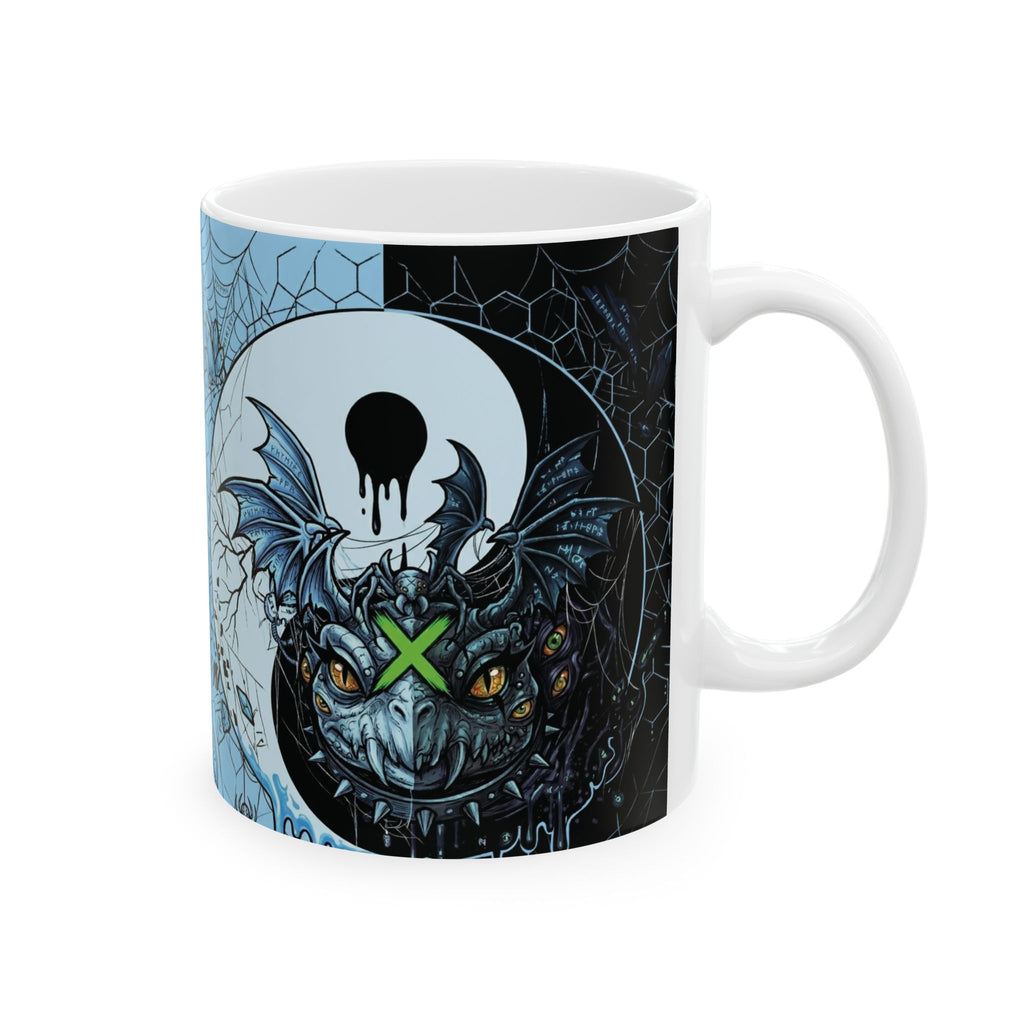 Ying Yang Icey Blue   - Keep Teaching & Walking The Red Road - Ceramic Mug, (11oz, 15oz)