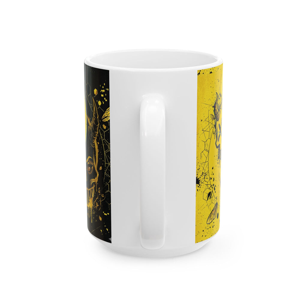 Ying Yang Black & Yellow Skull    - Keep Teaching & Walking The Red Road - Ceramic Mug, (11oz, 15oz)
