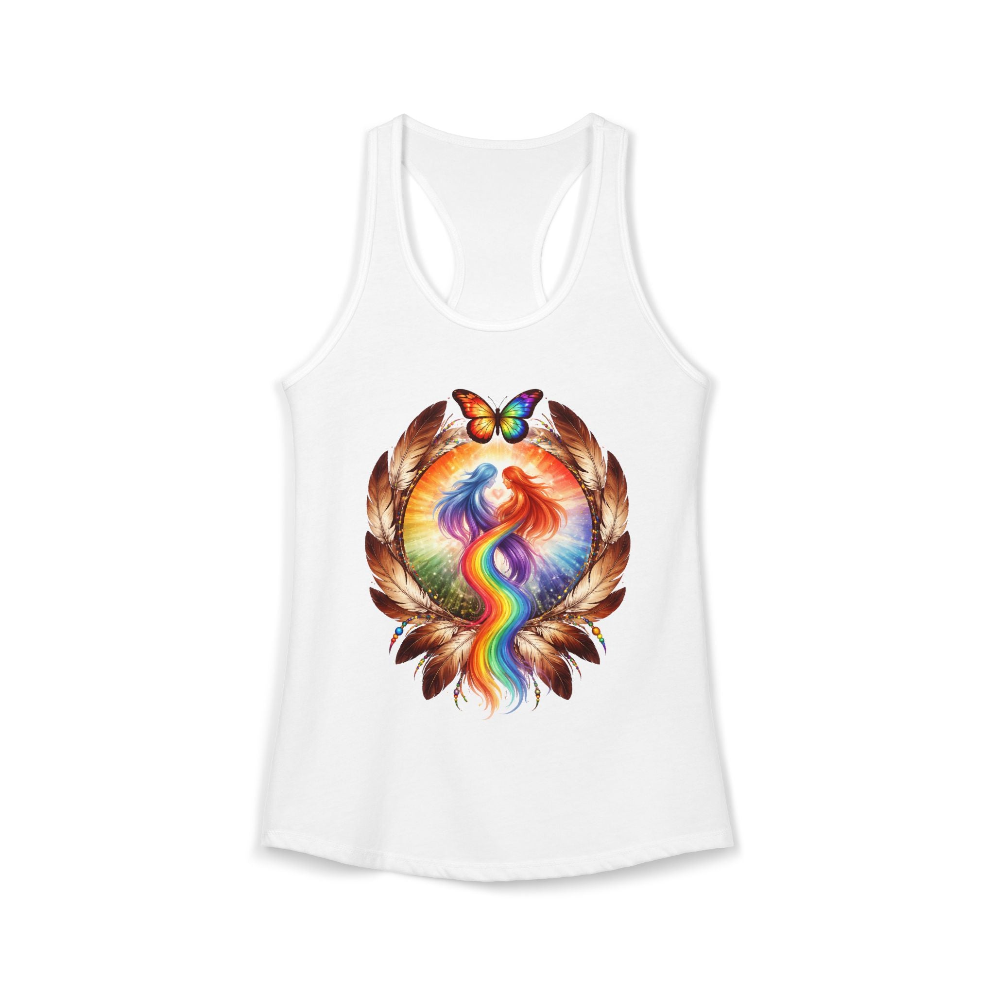 Pride Racerback Tank Front white