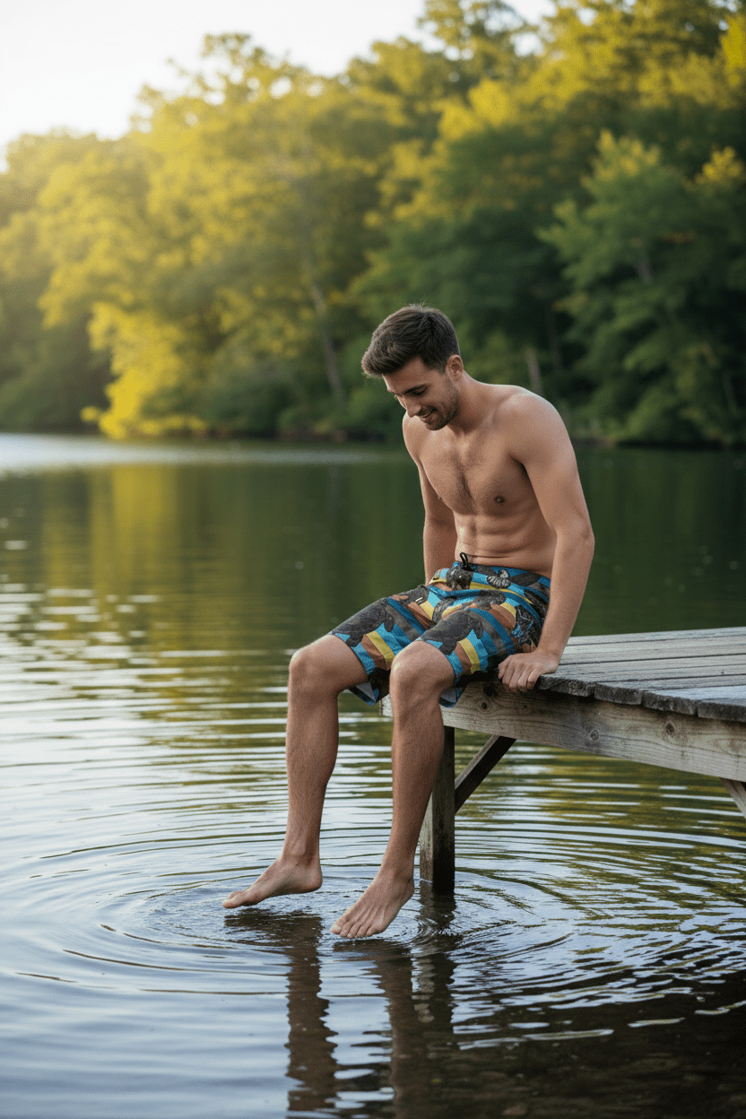 7 Grandfather Teachings Board Shorts — Ribbon Teachings Swim TrunksEmber Spirit Apparel