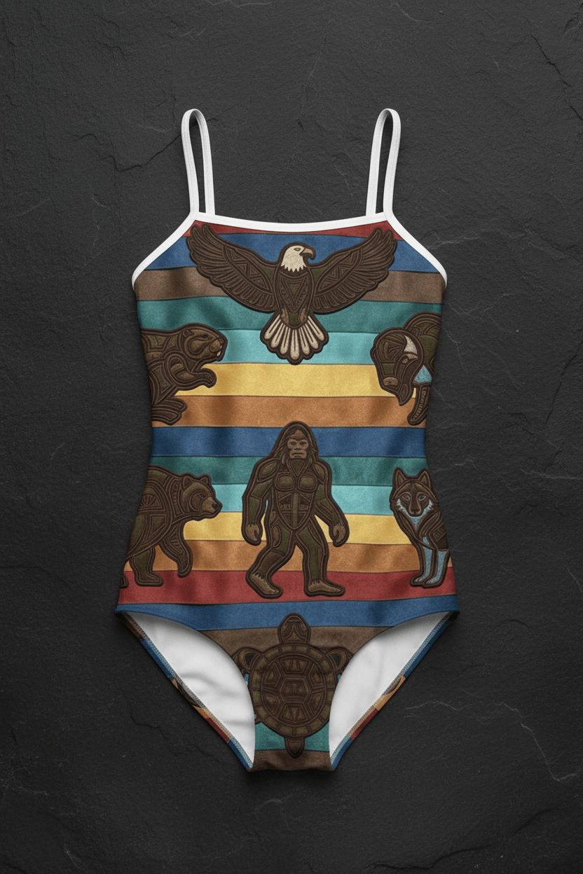 7 Grandfather Teachings One - Piece Swimsuit — Ribbon Teachings SwimwearEmber Spirit Apparel