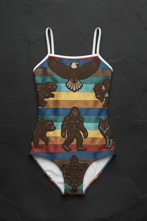7 Grandfather Teachings One - Piece Swimsuit — Ribbon Teachings SwimwearEmber Spirit Apparel