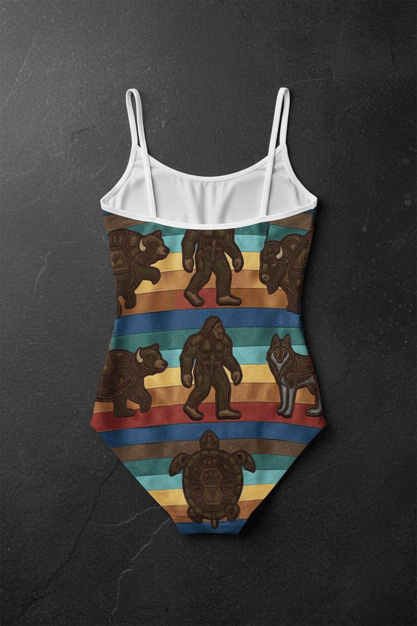 7 Grandfather Teachings One - Piece Swimsuit — Ribbon Teachings SwimwearEmber Spirit Apparel