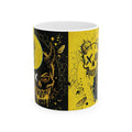 Ying Yang Black & Yellow Skull    - Keep Teaching & Walking The Red Road - Ceramic Mug, (11oz, 15oz)