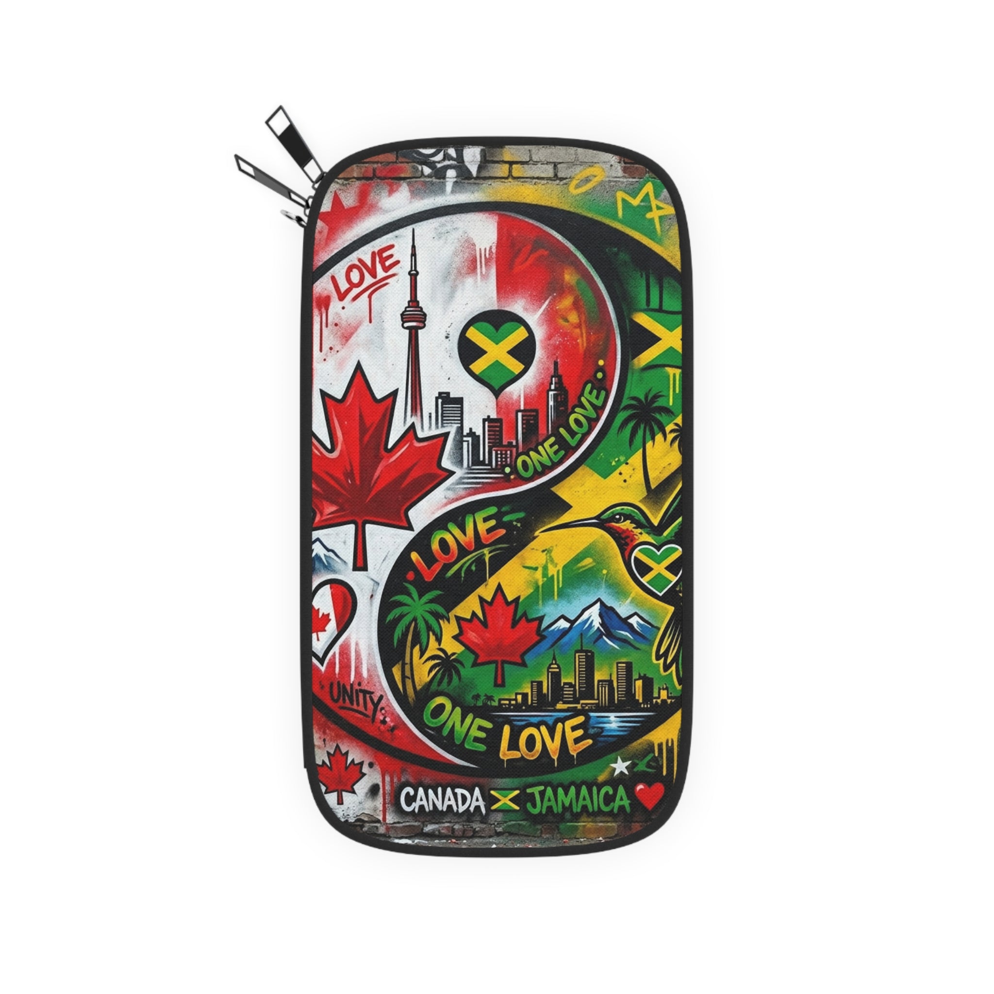 Passport Wallet — Canada x Jamaica One Love Travel Organizer