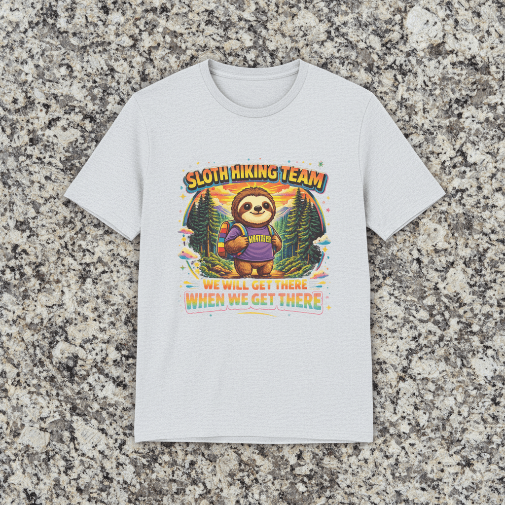 90s Retro Sloth Hiking T-Shirt – Funny "Distracted by Everything" Vintage Outdoor TeeEmber Spirit Apparel