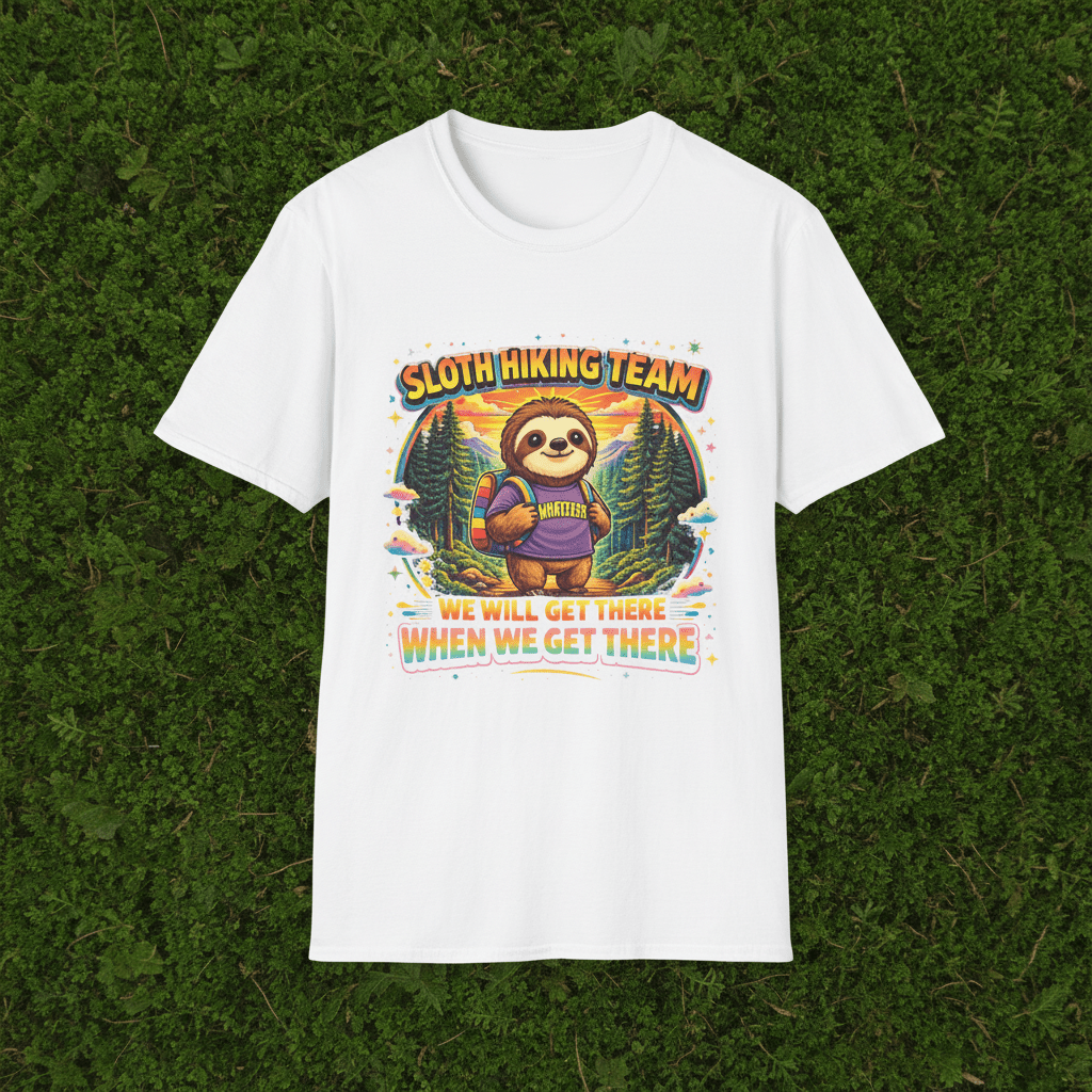 90s Retro Sloth Hiking T-Shirt – Funny "Distracted by Everything" Vintage Outdoor TeeEmber Spirit Apparel