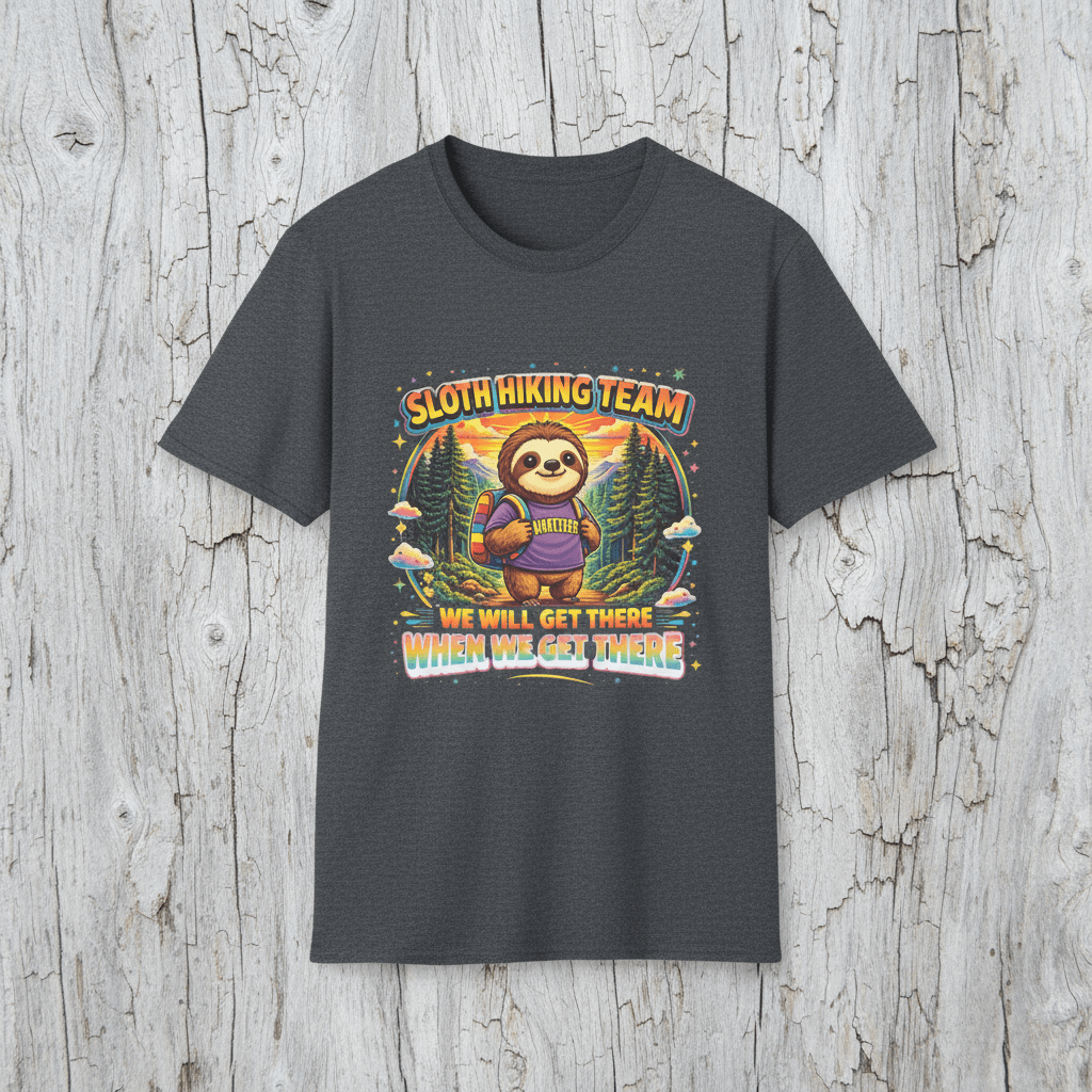 90s Retro Sloth Hiking T-Shirt – Funny "Distracted by Everything" Vintage Outdoor TeeEmber Spirit Apparel