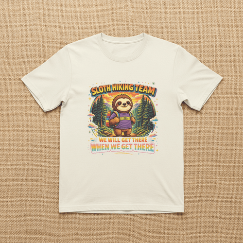 90s Retro Sloth Hiking T-Shirt – Funny "Distracted by Everything" Vintage Outdoor TeeEmber Spirit Apparel