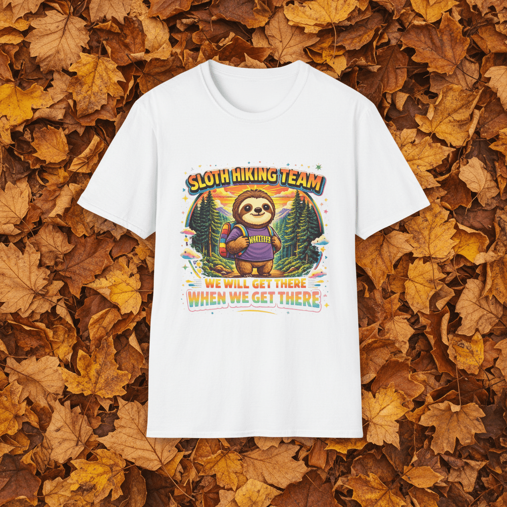 90s Retro Sloth Hiking T-Shirt – Funny "Distracted by Everything" Vintage Outdoor TeeEmber Spirit Apparel
