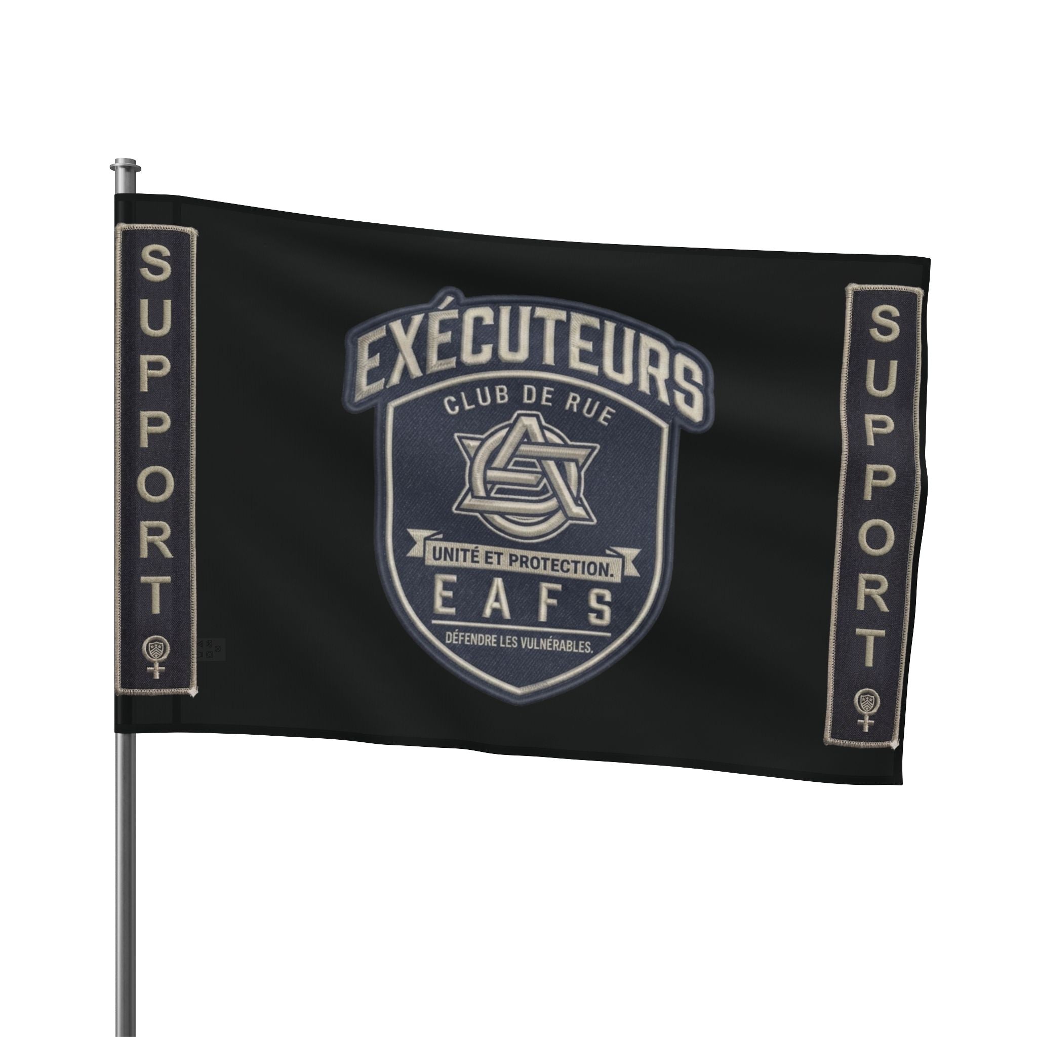 CAWS - Enforcers Street Club Flag – Unity & Protection CAWS Emblem ( French)
