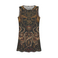 Bat Love Vampire Sigils Goth Floral Dress — bold vampire sigil floral print, front view