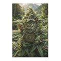 Cannabis Forest Psychedelic Area Rug — bold psychedelic cannabis forest print, top view