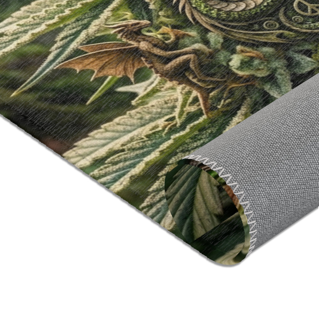 Cannabis Forest Psychedelic Area Rug — bold psychedelic cannabis forest area rug, Ember Spirit Apparel