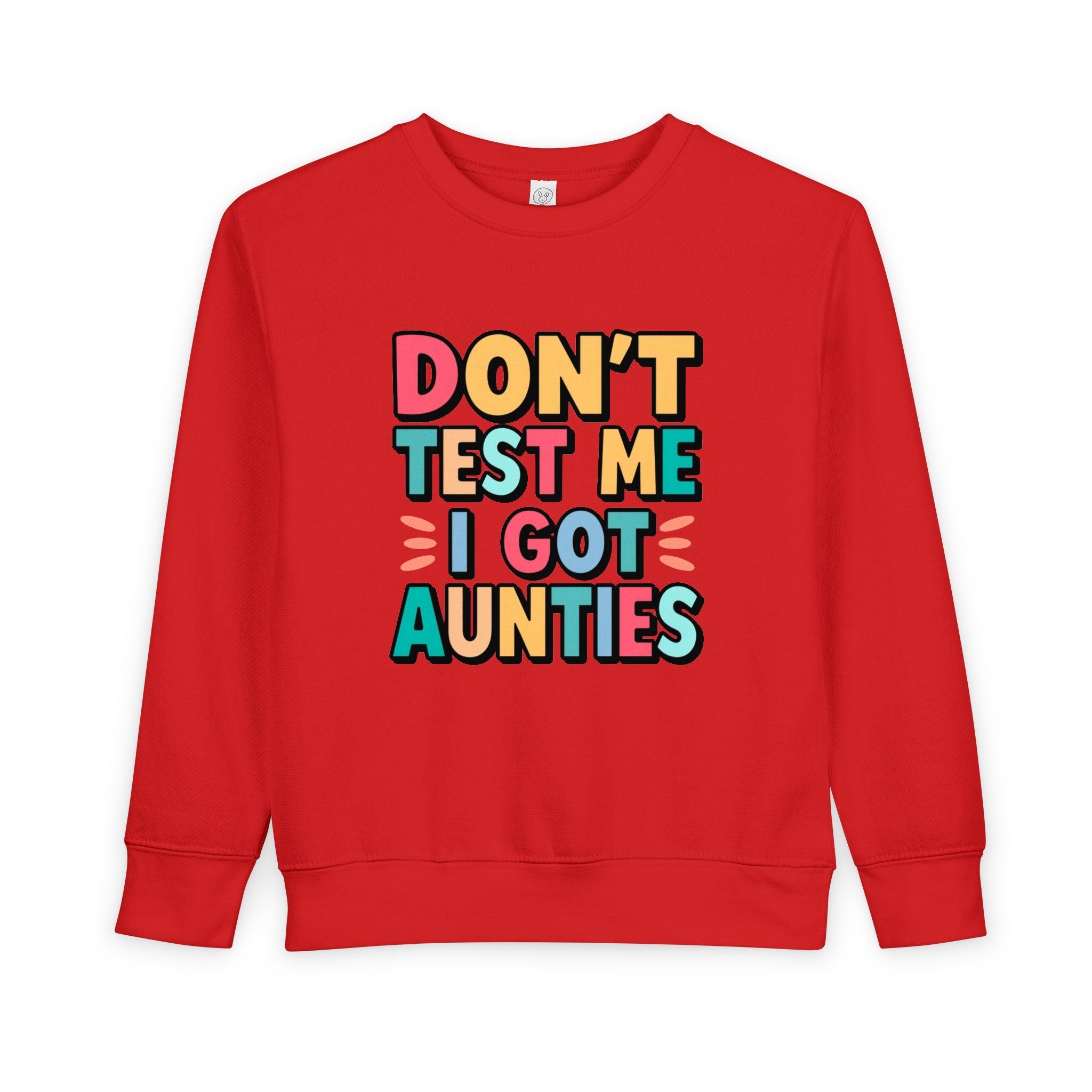 "Don't Test Me, I Got Aunties" Toddler Sweatshirt — Indigenous Kids PulloverEmber Spirit Apparel