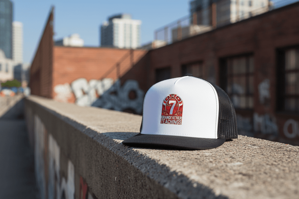 Grandfather 7 Trucker Cap – Vintage Casino Patch SnapbackEmber Spirit Apparel